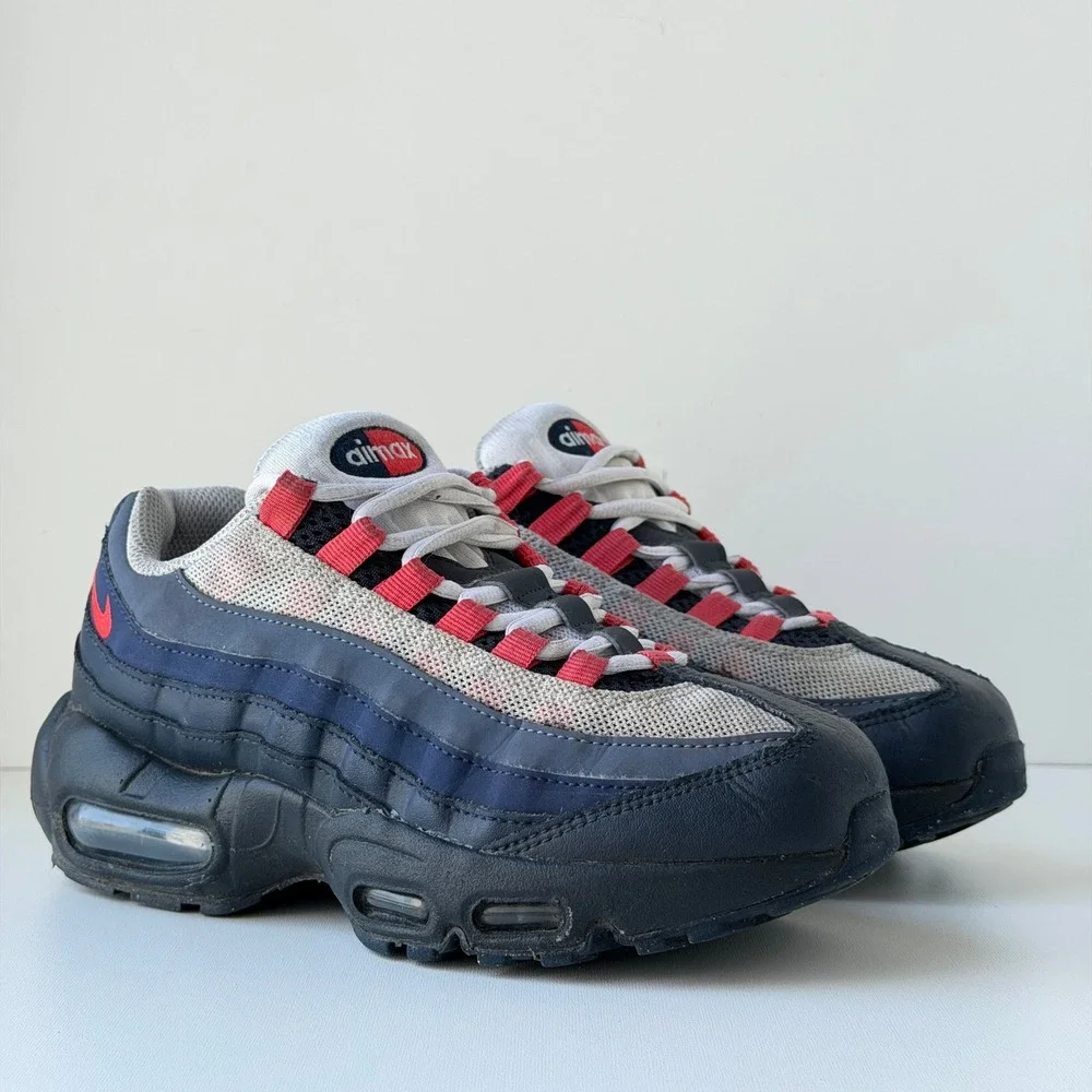 Nike Air Max 95 Recraft Youth 5.5Y Dark Obsidian Track Red Retro Running Shoes